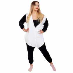Pijama tip salopeta pentru adulti, model Panda, marime S