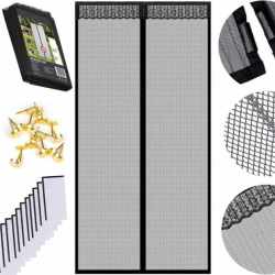 Plasa anti-insecte, cu inchidere magnetica, latime 100cm, inaltime 210cm, negru