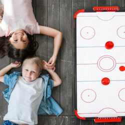 Joc de masa Air Hockey, pentru copii, 2 pucuri si 2 crose, 85x42x23cm