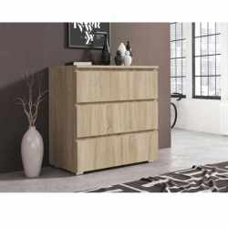 Comoda cu 3 sertare NEO 80, 80x40x80 cm, finisaj stejar mat