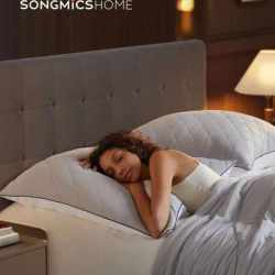 SONGMICS Set de 2 perne reversibile cu 2 fete pentru iarna sau vara, 80x80 cm, umplutura 1200 g, alb