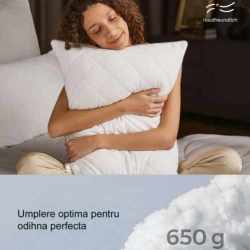 SONGMICS Perna reversibila cu 2 fete pentru iarna sau vara, 40x80 cm, umplutura 650 g, alb