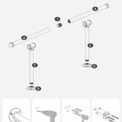 SONGMICS Set 2 sine metalice de agatat haine, montare pe perete, aspect industrial, 84x30x7cm, negru