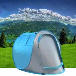Cort plaja si picnic Sersimo, protectie UV, 210x130x90 cm, albastru gri