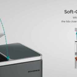 SONGMICS Cos de gunoi din inox cu 2 compartimente colectare selectiva, cu galeti interioare, 2x15litri, gri