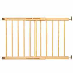 Poarta de siguranta Safety Gate pentru scari, ajustabila 72-122 cm, din lemn, maro