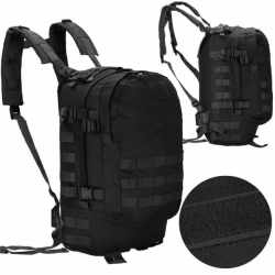Rucsac militar pentru drumetie, impermeabil, compartimentat, 35L, negru