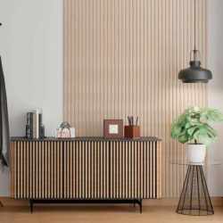Cuier hol metalic 178 cm, 12 carlige, design minimalist, negru