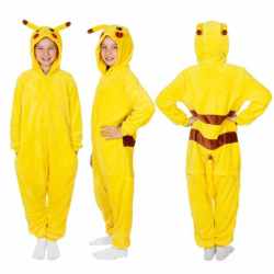 Pijama tip salopeta pentru copii, model Pikachu, marime 130-140 cm