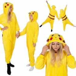 Pijama tip salopeta pentru adulti, model Pikachu, marime M