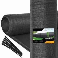 Plasa umbrire si intimitate pentru gard, 1.5m latime, 25m lungime, 185g densitate, gri
