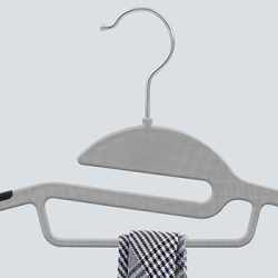 SONGMICS Set de 50 de umerase pentru haine, anti alunecare, bara de cravata si carlig pivotant, 42 cm, gri