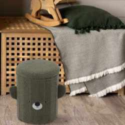 Taburet pentru copii, pliabil cu spatiu depozitare, 80kg, 28×34 cm, verde