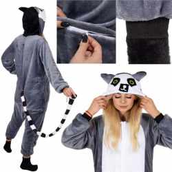 Pijama tip salopeta pentru adulti, model Lemur, marime M