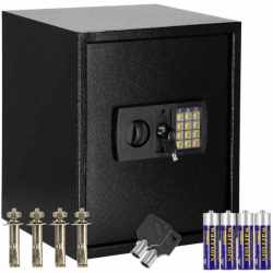 Seif electronic standard cu cifru si cheie, 415x350x310 mm, negru