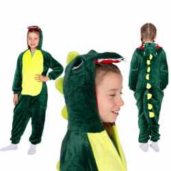 Pijama tip salopeta pentru copii, model Dragon, marime 120-130cm