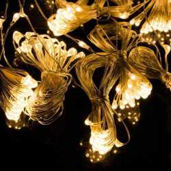 Ghirlanda luminoasa tip perdea 400 LED-uri, 3m, pentru interior/exterior, iluminare galbena