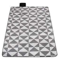 Patura pentru picnic sau plaja, cu folie izolatoare si maner, 180x220cm, gri