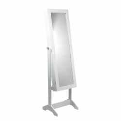 Dulap de toaleta cu oglinda si spatiu de depozitare bijuterii, 35x139cm, alb