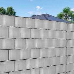 Panou de gard pentru intimitate in gradina, PVC, 35 x 0.05 m, gri
