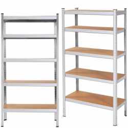 Raft cadru metalic modular pentru depozitare, 5 polite, 180x90x40cm, sarcina 875kg