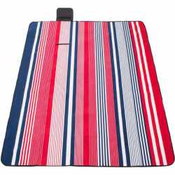 Patura pentru picnic sau plaja, cu folie izolatoare si maner, 200x200cm, albastru rosu