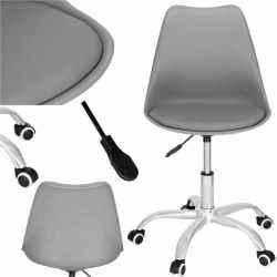 Scaun de birou ergonomic, piele ecologica, 150kg, baza otel, gri