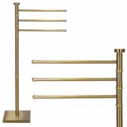 Suport cuier pentru prosoape cu 3 brate, inaltime 86cm, auriu lucios