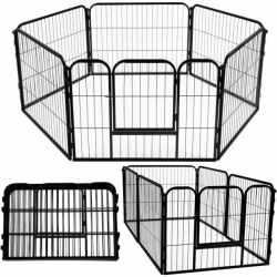 Tarc pentru animale de companie, din fier, forma configurabila, cu usa de acces, 3XL, 165x80x60cm, negru