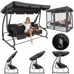 Balansoar leagan pat 3 persoane Sersimo Corsica, cu plasa anti-insecte, sarcina 320kg