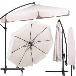 Umbrela de gradina cu brat lateral banana, cu husa, 300cm, bej