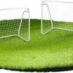 Set 2 porti de fotbal metalice, 96x124cm, profil 28mm, cu elemente de fixare