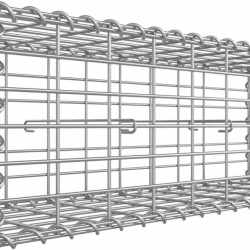 SONGMICS Cos de gabioane pentru pietre, otel galvanizat, 100x30x30cm, argintiu