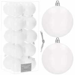 Set globuri de Craciun, 20 bucati, 8 cm, alb mat