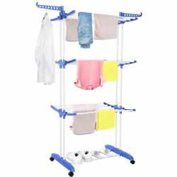 Uscator vertical pentru rufe, mobil si pliabil, cu doua umerase, 75x57x170cm, sarcina 15kg