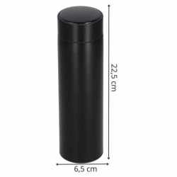 Cana termos Smart, inox, display LED, afisare temperatura, 500ml, 23cm, negru