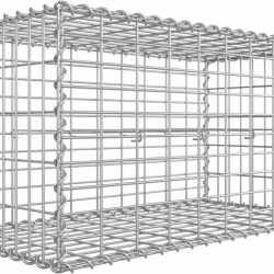 SONGMICS Cos de gabioane pentru pietre, otel galvanizat, 100x50x50cm, argintiu