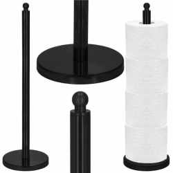 Suport hartie igienica tip tija, 52cm, negru mat