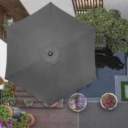 Umbrela terasa gradina, cu manivela si inclinare, GU21, diametru 260cm, gri antracit