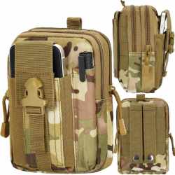 Borseta sport de brau, impermeabila, cu prindere la curea, 18x12x5cm, verde camuflaj