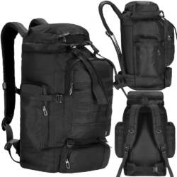 Rucsac drumetie de capacitate mare, 60L, compartimentat, hamuri reglabile, negru