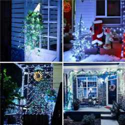 Ghirlanda luminoasa cu incarcare solara, 200 LED-uri, 22 metri, 8 functii, alb rece