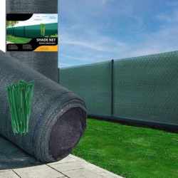 Plasa umbrire si intimitate pentru gard, 1.7m latime, 25m lungime, 140g densitate, verde