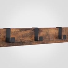 VASAGLE Cuier pentru haine, cu banc depozitare pantofi, 9 carlige detasabile, sina pentru haine, 34x77x183cm, industrial, maro rustic si negru