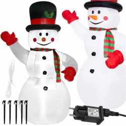 Figurina Craciun Om de Zapada, gonflabila, cu iluminare LED, umflare automata, 180cm