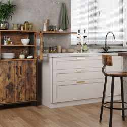 VASAGLE Dulap multifunctional pentru baie, stil industrial, 60x30x108cm, maro rustic si negru