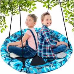 Leagan tip cuib Camuflaj 100cm, inaltime reglabila, 150 kg, Albastru Negru