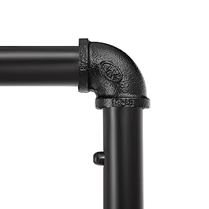 SONGMICS Suport pentru haine, cu raft si sina de agatat, cadru metalic, cu roti, 100x49x163cm, industrial, negru