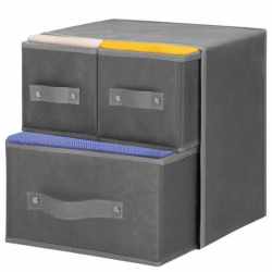Organizator dulap tip lada cu 3 sertare, 31x31x22cm, gri