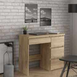 Birou calculator Beta 3 cu 4 sertare, 94x43x75 cm, finisaj craft
